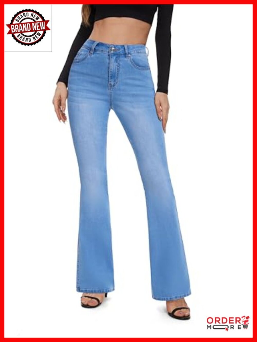 High Waisted Butt Lifting Stretch Bootcut Jeans